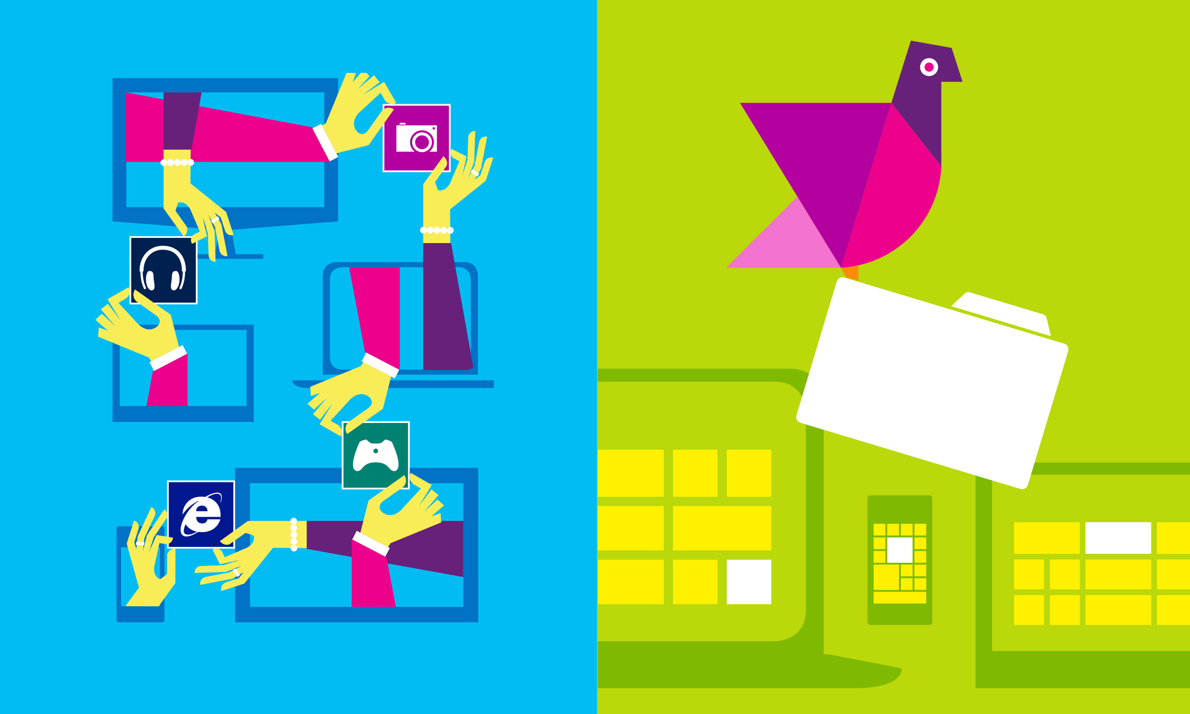 Microsoft brand illustraion